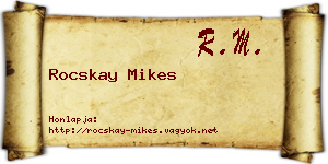 Rocskay Mikes névjegykártya